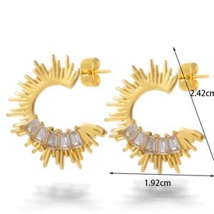 Elegant Gold Earrings with Crystal Accents